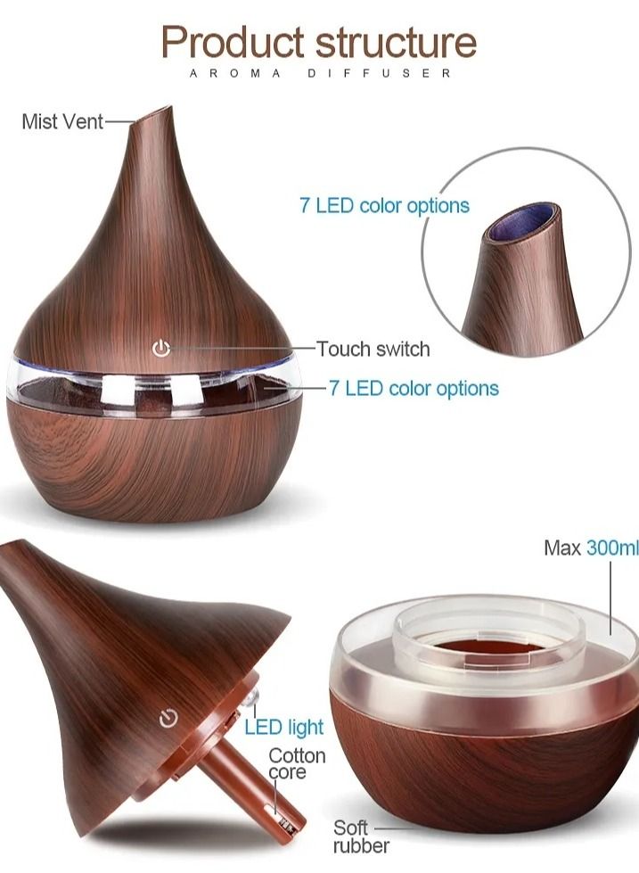 USB Aroma Diffuser with 7 Color Changing LED Touch Sensitive for Home Office Fragrance  - Image 4