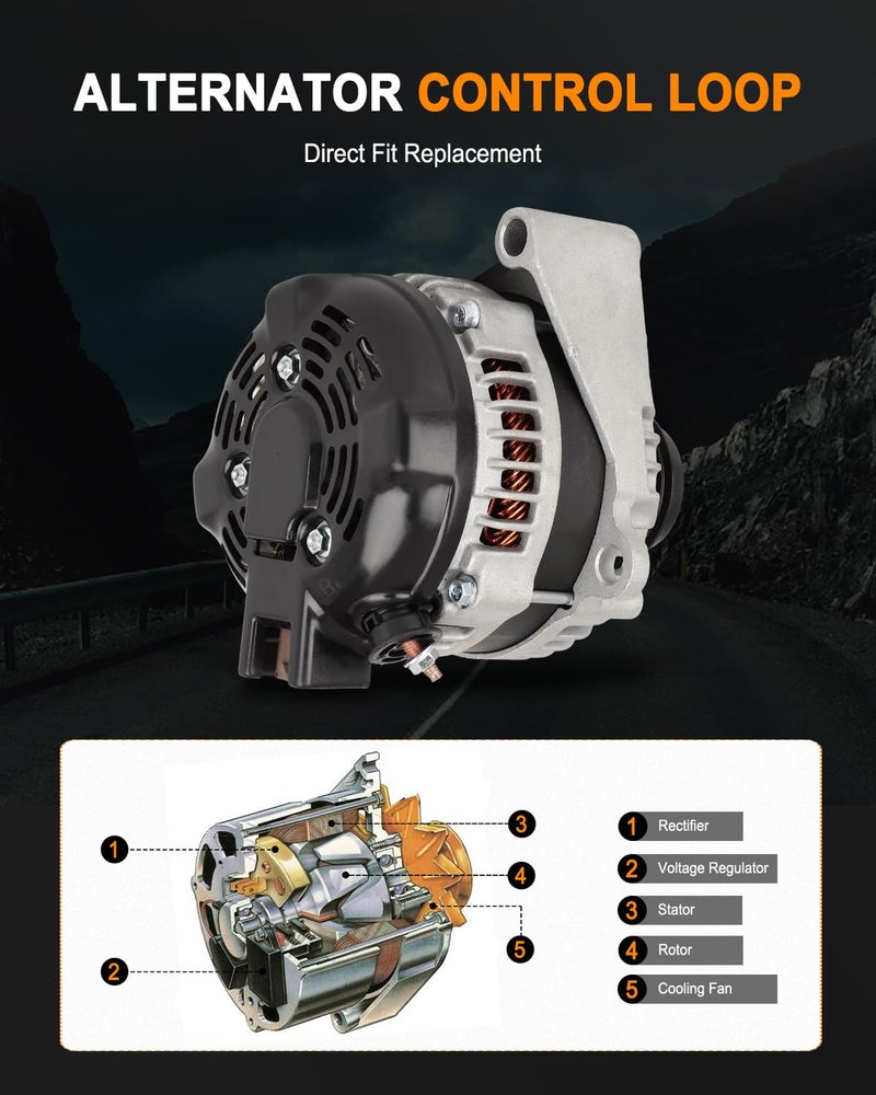 ASAPE 14007 High Output Alternator Replacement Alternator Fits for 2014-2019 for Chevrolet Silverado 1500 2018-2019 for GMC Savana 2500 3500 2014-2019 for GMC Sierra 1500 2015-2019 for GMC Yukon - Image 3