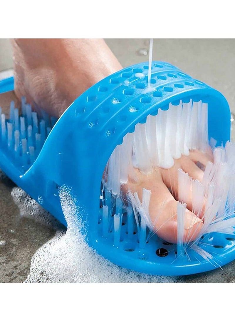 Easy Feet فرشاة تدليك القدم البلاستيكية لإزالة الجلد الميت حذاء حمام مع فرشاة أداة تنظيف القدم المنزلية باللون الأزرق - Image 1