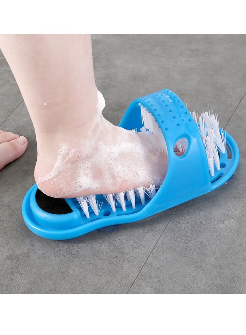 Easy Feet فرشاة تدليك القدم البلاستيكية لإزالة الجلد الميت حذاء حمام مع فرشاة أداة تنظيف القدم المنزلية باللون الأزرق - Image 2