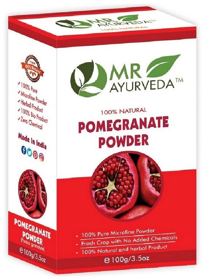 MR Ayurveda مسحوق قشر الرمان النقي 100% من MR Ayurveda | مسحوق قشر الرمان العضوي | مسحوق قشر الرمان للبشرة | مسحوق قشر الرمان للوجه، 100 جرام - Image 1