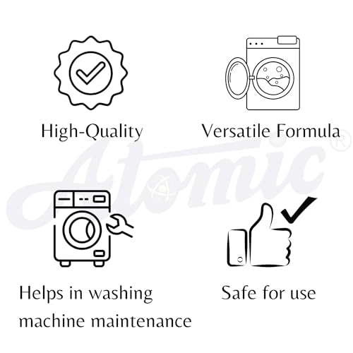 Atomic Washing Machine Cleaner & Descaling Powder 900G Pack OF 6-150GM Each For Tub/Drum Suitable For Top Load & Front Load - Image 5
