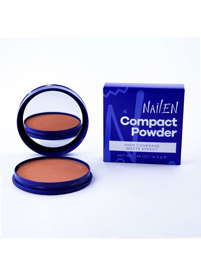 Nailen Compact Makeup Setting Powder with Matte Finish, Shine Control, Full Coverage - Ideal for All Skin Types & Poreless Smooth Look - Tone 7, (1 Count) - Image 2