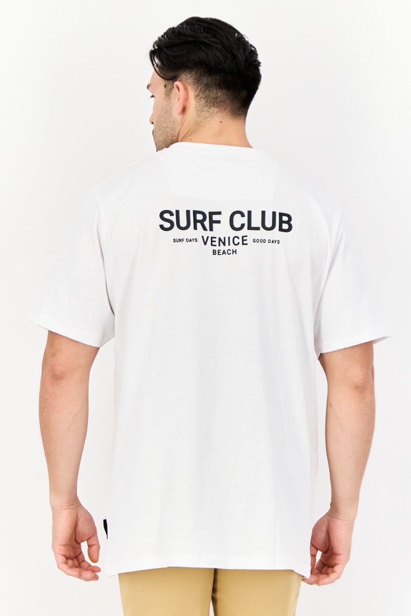 Threadbare Men Crew Neck Short Sleeve Graphic Print T-Shirt, White - Image 3