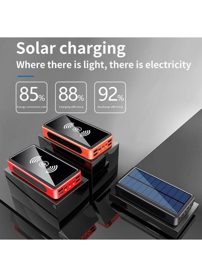 Arabest - 30000mAh Power Bank Portable Solar Wireless Charger External Battery With Led Light High Capacity Waterproof Drop Proof Outdoor Power Bank - Image 1
