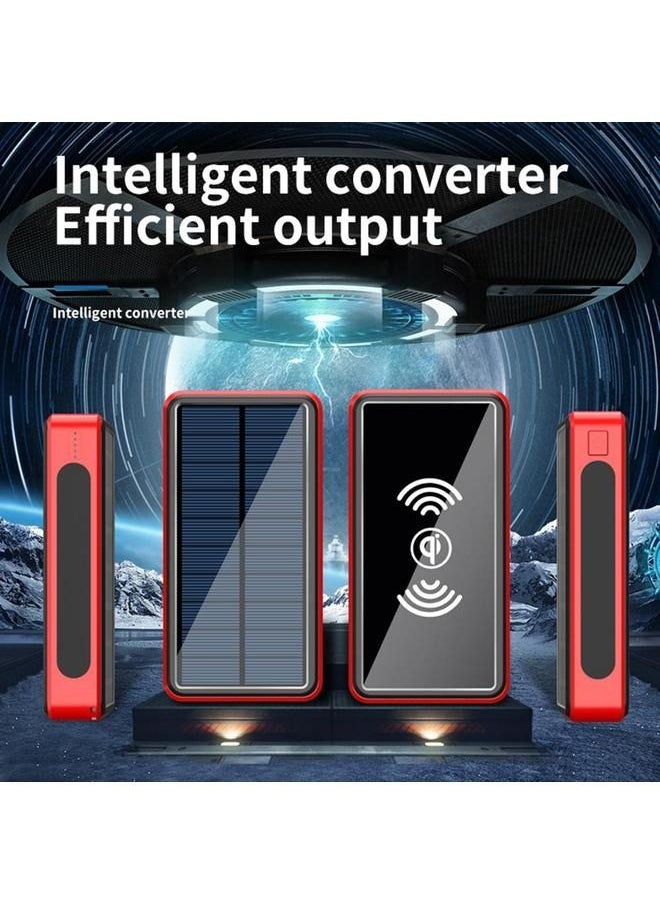 Arabest - 30000mAh Power Bank Portable Solar Wireless Charger External Battery With Led Light High Capacity Waterproof Drop Proof Outdoor Power Bank - Image 1