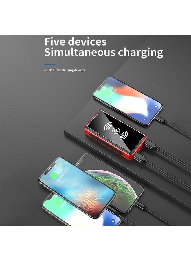 Arabest - 30000mAh Power Bank Portable Solar Wireless Charger External Battery With Led Light High Capacity Waterproof Drop Proof Outdoor Power Bank - Image 1