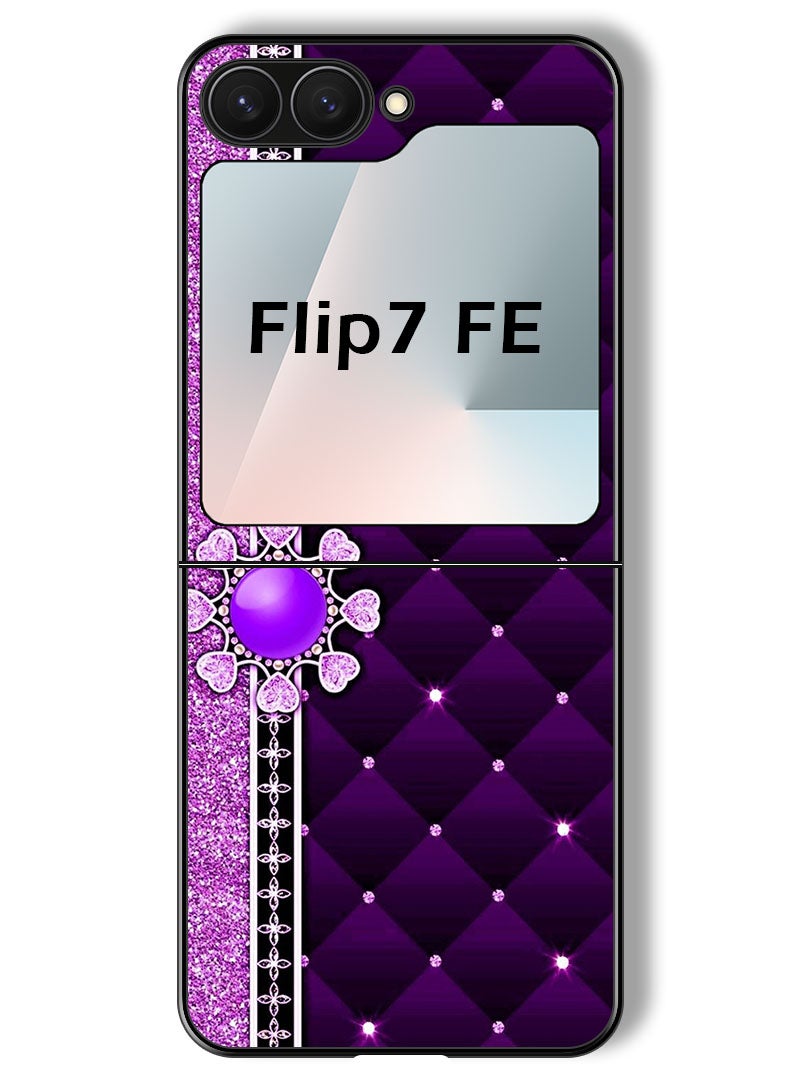 Theodor Case Compatible with Samsung Galaxy Z Flip 7 FE 6.7 Inch Protection Shockproof Bumper Cover Purple Stappers - Image 1