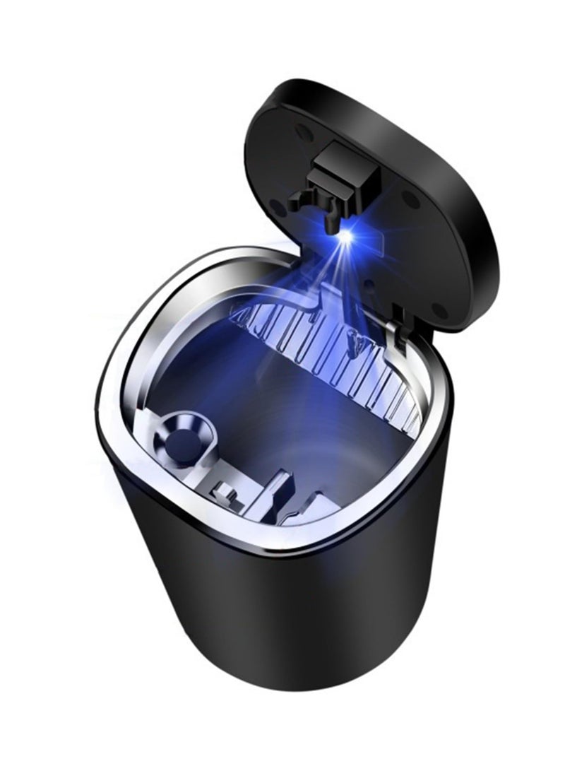Universal Car Ashtray with LED Light Portable Smokeless Auto Cigarette Ash Holder Flip Lid Leakproof Removable Liner Fire Resistant Cup Holder Trash Bin for Car SUV Truck Van Office Home Black Easy Clean Compact Design. - Image 3