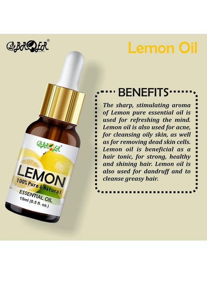 BROER Rosemary Essential Oil and Lemon Essential Oil Combo Pack for Hair Growth, Moisturizing Skin, Hair Nourishment - 100% Pure, Natural & Undiluted Refreshing Essential Oils (pack of 2) 30ml - Image 3