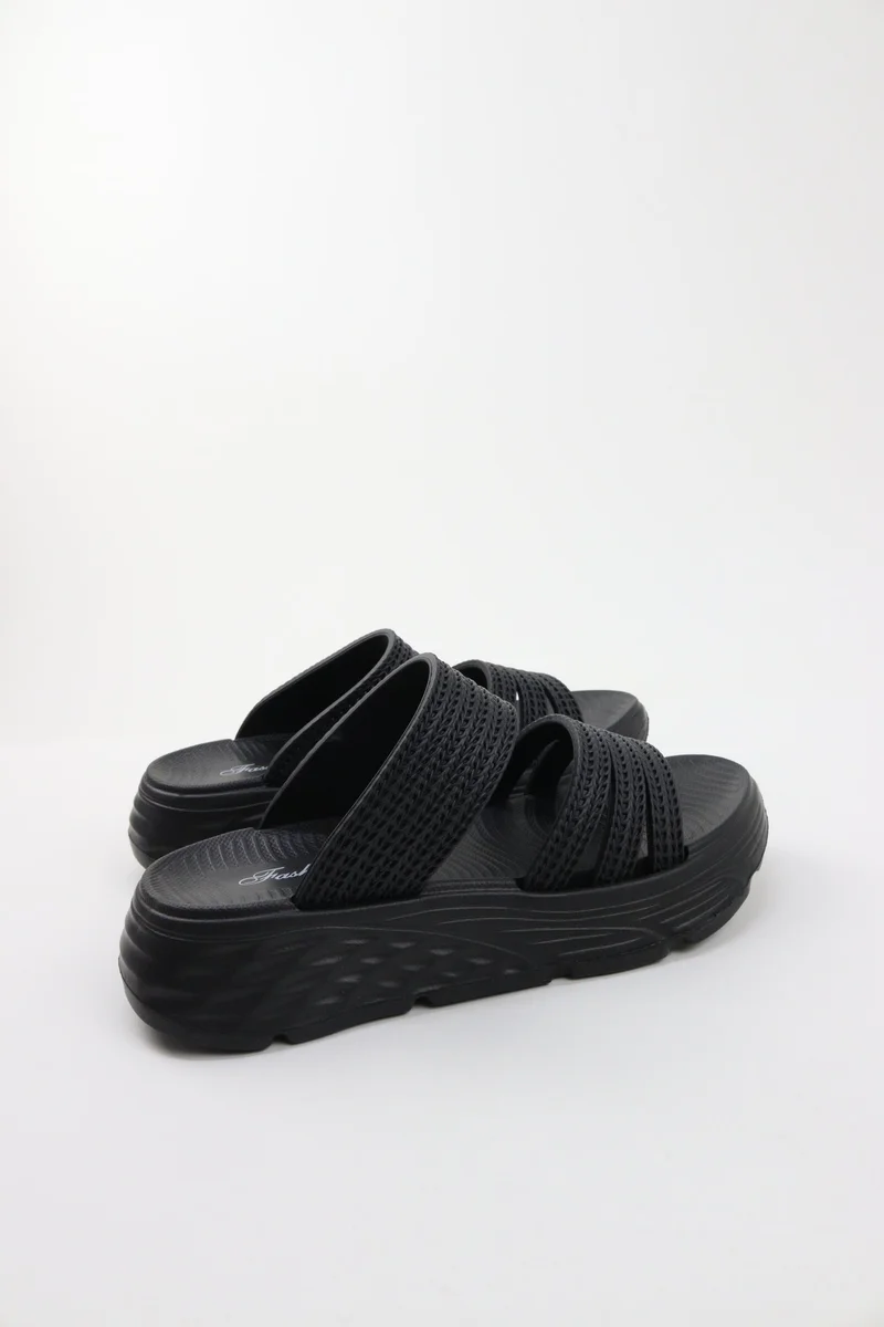 Viny BLACK Viny Women’s Lightweight Double Strap Slide Slippers – Soft Comfort Platform Sandals for Daily Wear for Women | Best Price UAE