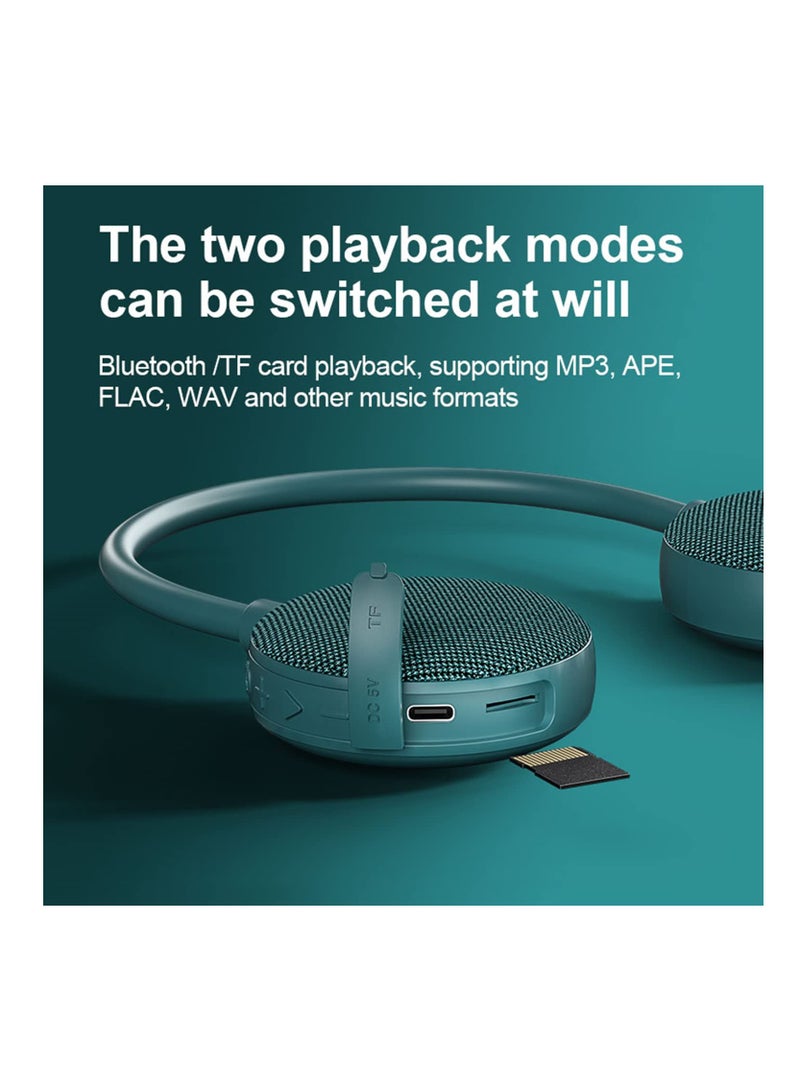 SOLARAE Neckband Bluetooth Speaker, Portable Wireless Wearable Speaker, EBS-906, Bluetooth 5.0, Built-in mic, 10H Playtime, for Home and Outdoor(Green) - Image 3