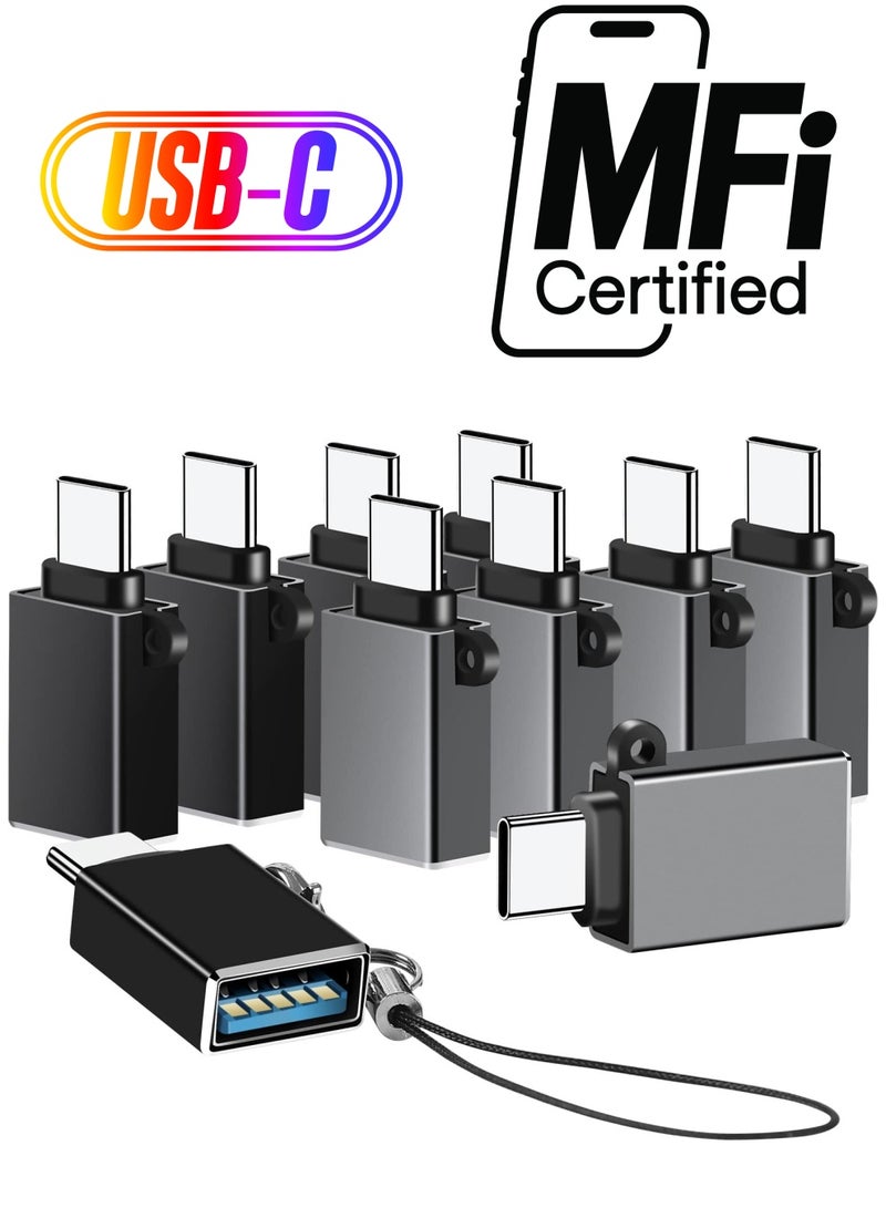 SYOSI 10 Pcs USB C to USB A Adapters, USB C Male to USB A Female 3.0 Adapter Type C Thunderbolt 4 OTG Converter for iPhone, MacBook, iPad, Android, Laptop, PC - Image 1