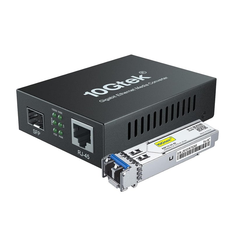 Gigabit Ethernet Media Converter SingleMode Dual LC Fiber to Ethernet RJ45 Converter for 101001000BaseTx to 1000BaseLX UL Certified 1310nm up to 20km