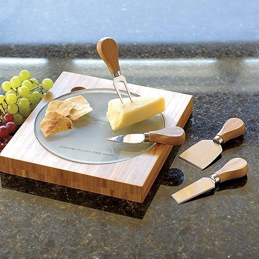 kunya® 4 PCS Cheese Knife Set, Premium Stainless Steel Cheese Slicer and Cutter Collection with Wooden Handle (Design 1) - Image 4