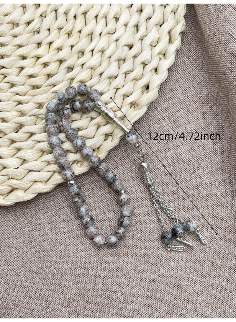 33 سبحة صلاة من اليشم الطبيعي تسبيح/8 مم - Image 1