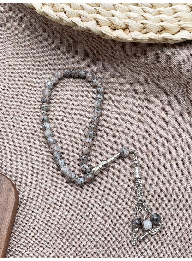 33 سبحة صلاة من اليشم الطبيعي تسبيح/8 مم - Image 2