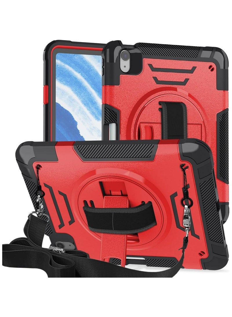 general Case Compatible with IPad Air 11 Inch 2024 (6th Gen),with 360 Degree Rotating Stand and Pen Slot,Shockproof and Drop-proof Silicone Case with Shoulder Strap - Image 1