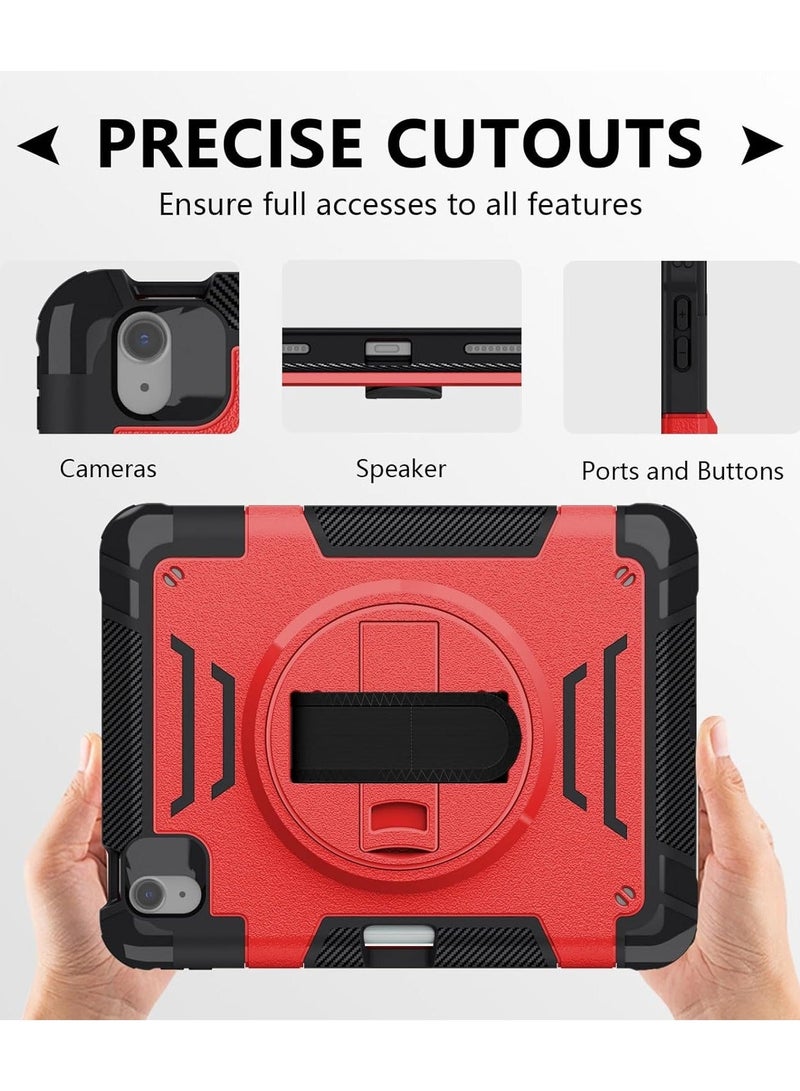 general Case Compatible with IPad Air 11 Inch 2024 (6th Gen),with 360 Degree Rotating Stand and Pen Slot,Shockproof and Drop-proof Silicone Case with Shoulder Strap - Image 3