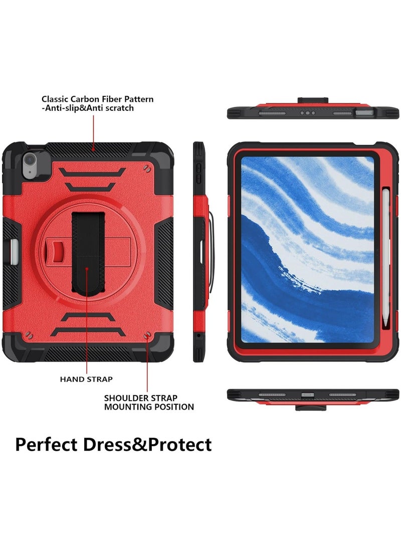 general Case Compatible with IPad Air 11 Inch 2024 (6th Gen),with 360 Degree Rotating Stand and Pen Slot,Shockproof and Drop-proof Silicone Case with Shoulder Strap - Image 2