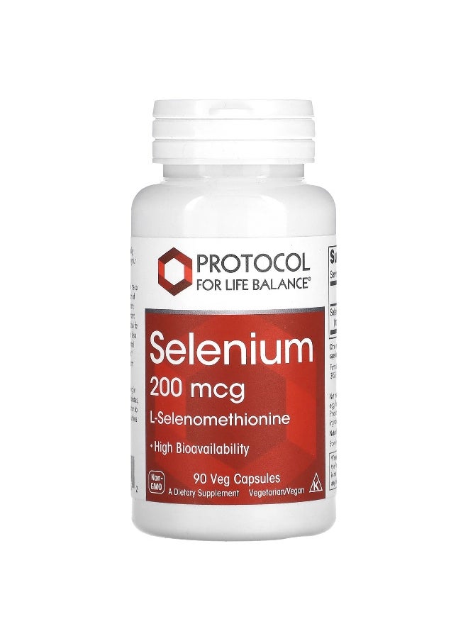 Protocol For Life Balance - Protocol for Life Balance, Selenium, 200 mcg, 90 Veg Capsules - Image 1