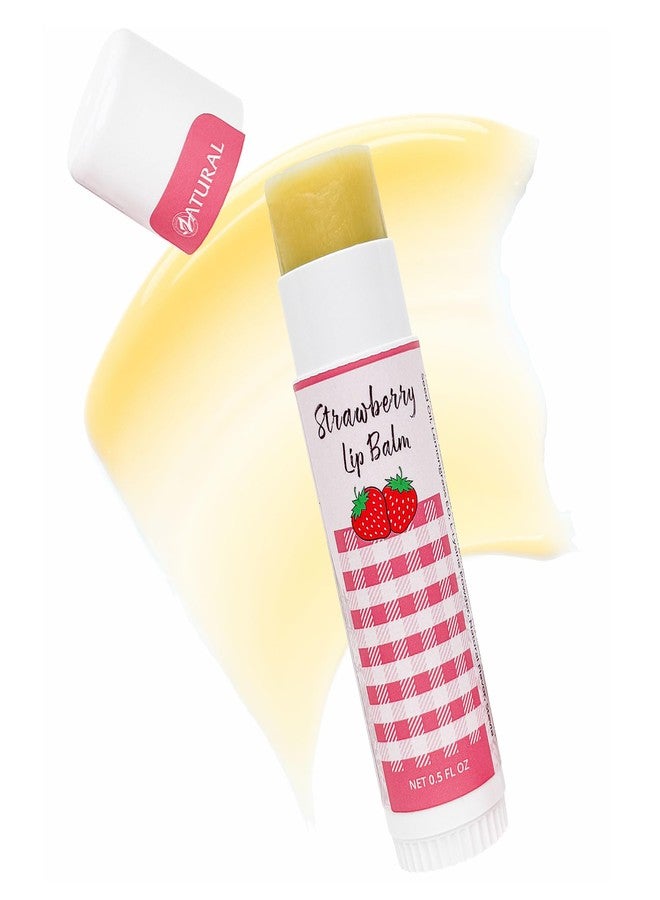 Zatural Strawberry Lip Balm with Shea Butter, Jojoba Oil, Lysine Large 0.5oz - Plant-Based Moisture with Rosehip and Vitamin E - Travel Friendly Natural Lip Care - 0.5oz - Image 1
