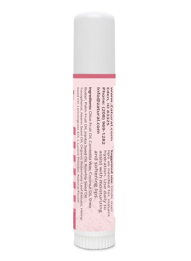 Zatural Strawberry Lip Balm with Shea Butter, Jojoba Oil, Lysine Large 0.5oz - Plant-Based Moisture with Rosehip and Vitamin E - Travel Friendly Natural Lip Care - 0.5oz - Image 3
