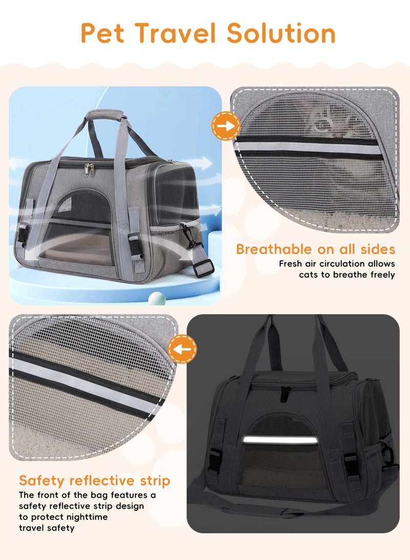 أوربازار حامل قطط وكلاب 17×10×11 بوصة للحيوانات الأليفة التي يصل وزنها إلى 16 رطلاً، حقيبة قطط ناعمة الجوانب لحمل الحيوانات أثناء السفر والجراء كلعبة من القماش للحيوانات الأليفة المنزلية - Image 3