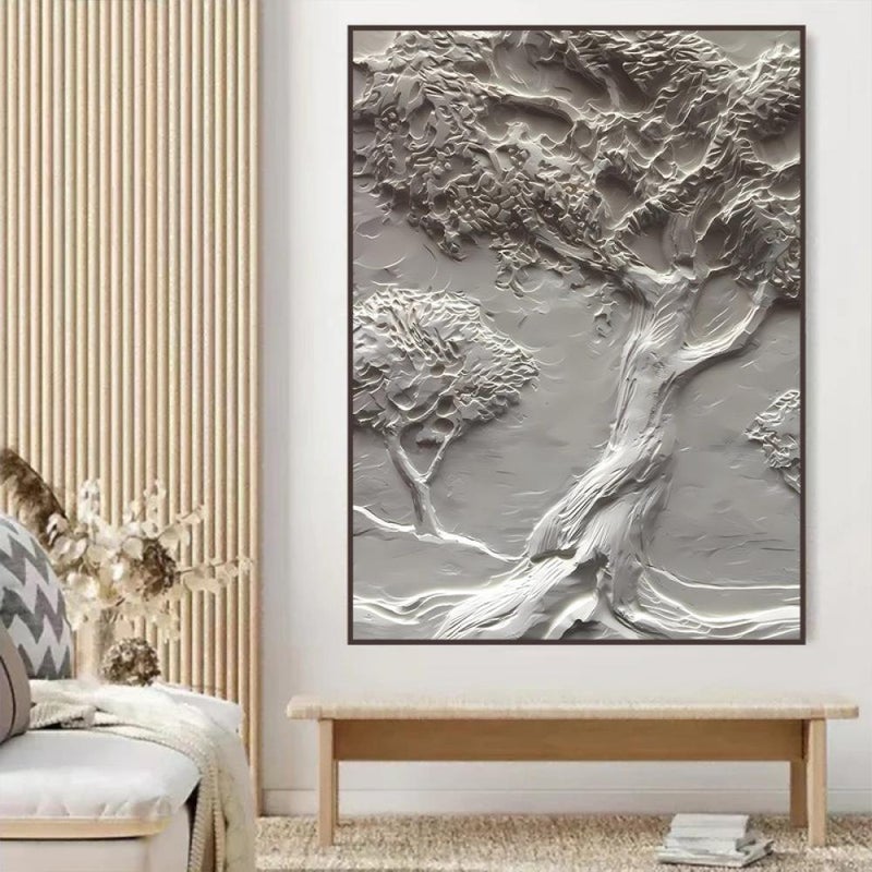 Marktna Canvas Wall Art Print Gypsum Board Design with Hollow Frame (120x80) 1 Piece - Image 4
