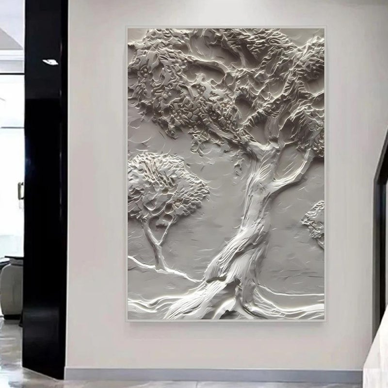 Marktna Canvas Wall Art Print Gypsum Board Design with Hollow Frame (120x80) 1 Piece - Image 2