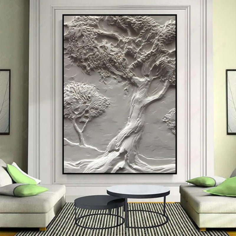 Marktna Canvas Wall Art Print Gypsum Board Design with Hollow Frame (120x80) 1 Piece - Image 3