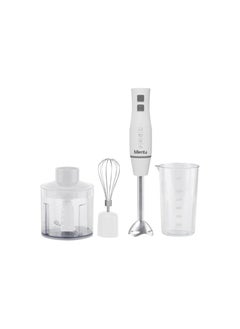 Mienta The Mienta 450W 5-in-1 Hand Blender Set includes a vegetable and meat chopper, a measuring cup, a stainless steel hand blender, and an egg beater. The stainless steel shaft, whisk, beater, grating and slicing disc, dough knife, and mincing knife expand the possibilities, allowing you to easily explore new recipes and techniques. Available in black, white, and multi-color  - Image 2