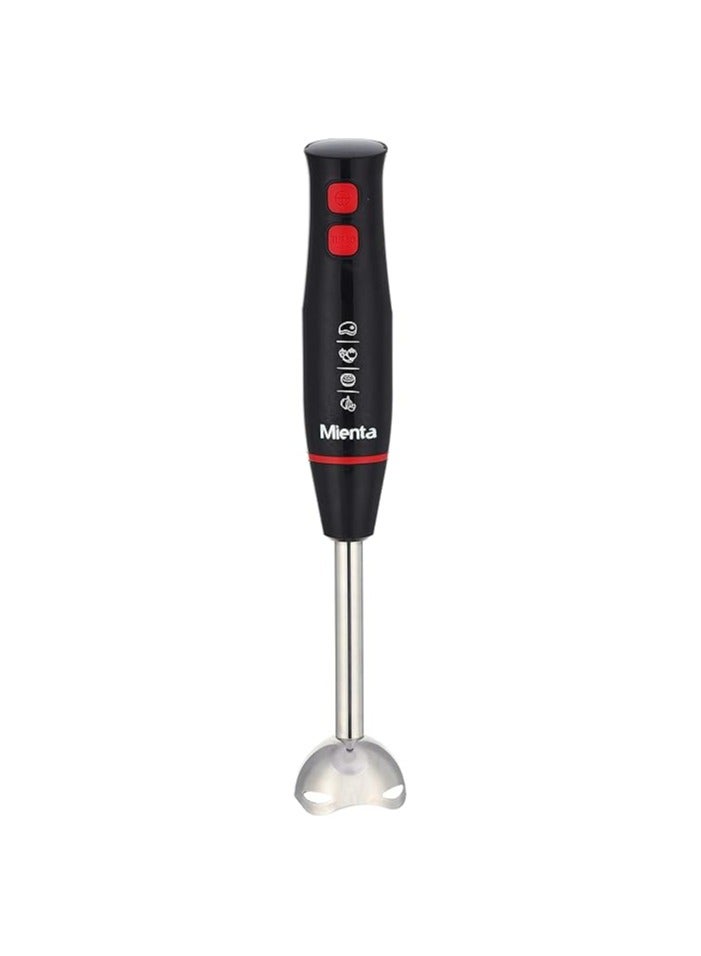Mienta The Mienta 450W 5-in-1 Hand Blender Set includes a vegetable and meat chopper, a measuring cup, a stainless steel hand blender, and an egg beater. The stainless steel shaft, whisk, beater, grating and slicing disc, dough knife, and mincing knife expand the possibilities, allowing you to easily explore new recipes and techniques. Available in black, white, and multi-color  - Image 3