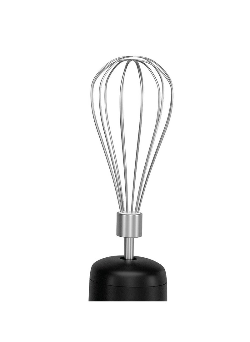 Mienta The Mienta 450W 5-in-1 Hand Blender Set includes a vegetable and meat chopper, a measuring cup, a stainless steel hand blender, and an egg beater. The stainless steel shaft, whisk, beater, grating and slicing disc, dough knife, and mincing knife expand the possibilities, allowing you to easily explore new recipes and techniques. Available in black, white, and multi-color  - Image 4