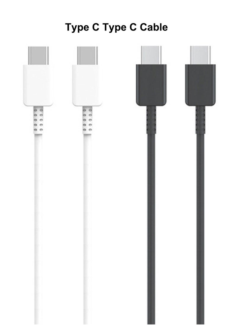 Youque - for Samsung Galaxy S24 S25 Series Set with Storage Bag, Including 45W PD Adapter, USB Type-C to Type-C Cable 2M, One Type-C Ear Buds Gift, Suitable for Samsung Galaxy S24 S25/ S24 S25 Plus/S24 S25 Ultra/S24FE White - Image 1