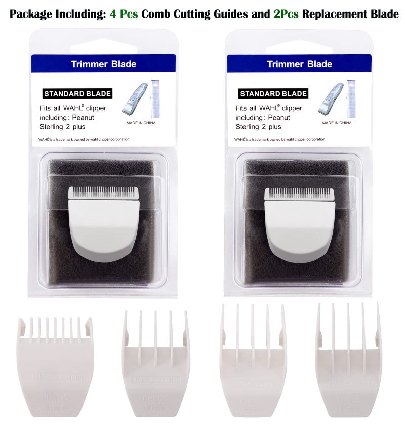 Sodaer 2 Pack Professional Peanut Clipper/Trimmer Snap On Replacement Blades #2068-300 - Compatible with Wahl Peanut Hair Clipper/Trimmer, White - Image 3