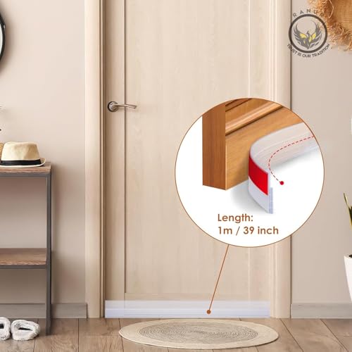 RANUR Silicone Self Adhesive Door Bottom Sealing Strip Guard for Home Door Protector for Home from Dust, Insects, Waterproof, Soundproof Door Seal, Door Air Blocker (1 Meter, Transparent) - Image 4