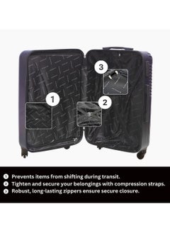 GIORDANO GIORDANO Logo Series Carry-On Small Cabin Suitcase Navy Blue, ABS Hard Shell Lightweight Durable 4 Wheels Luggage Trolley Bag 20" With Secure 3 Digit Number Lock.  - Image 5