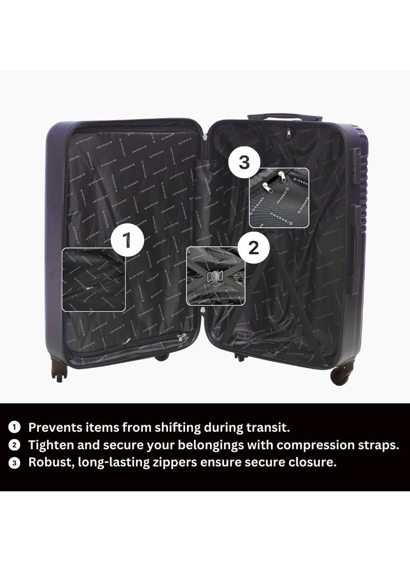 GIORDANO - GIORDANO Logo Series Carry-On Small Cabin Suitcase Navy Blue, ABS Hard Shell Lightweight Durable 4 Wheels Luggage Trolley Bag 20" With Secure 3 Digit Number Lock. - Image 1