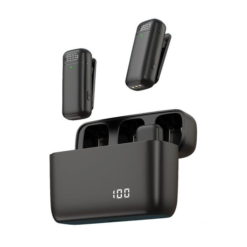 Cross-border intelligent noise reduction wireless lavaliers microphone K6 short video recording trembles live microphone microphone pickup Black 