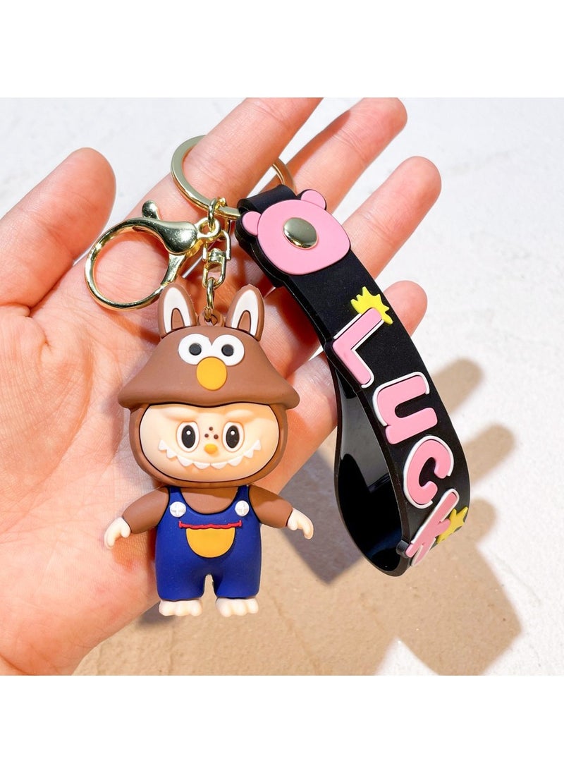LABUBU LABUBU Dress-Up Series Keychain – Cute Bucktooth Cartoon Pendant – Collectible Toy for Bag & Car Decoration（LABUBU Dress-up Series – Ver. 6） 