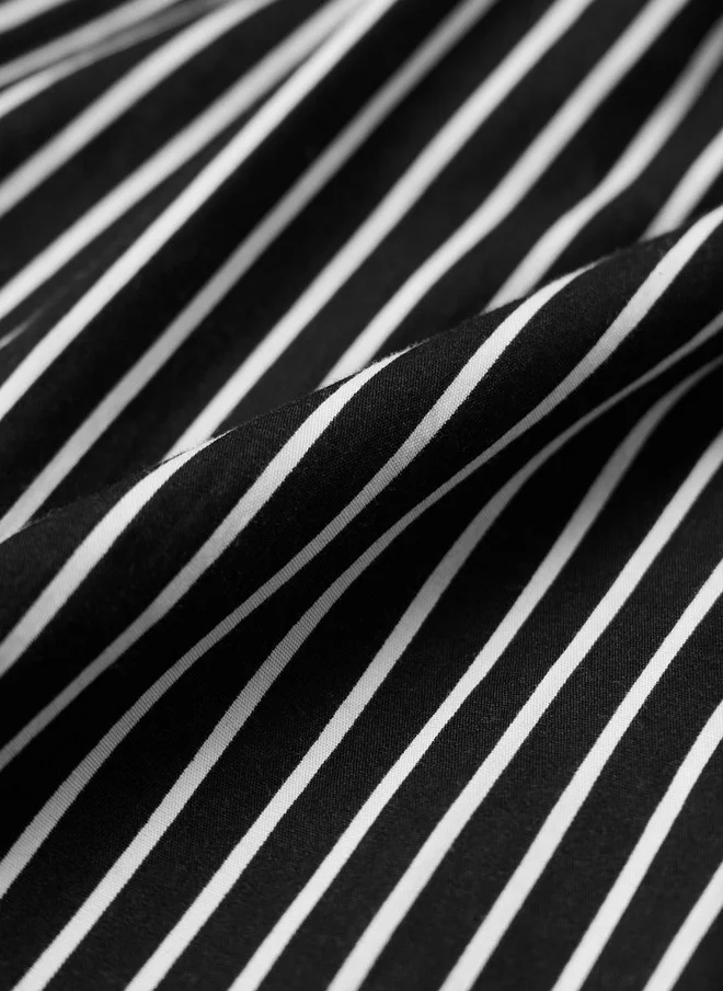 The Souled Store  The Souled Store Women's Regular Fit Striped Black Dress for Women | Best Price UAE