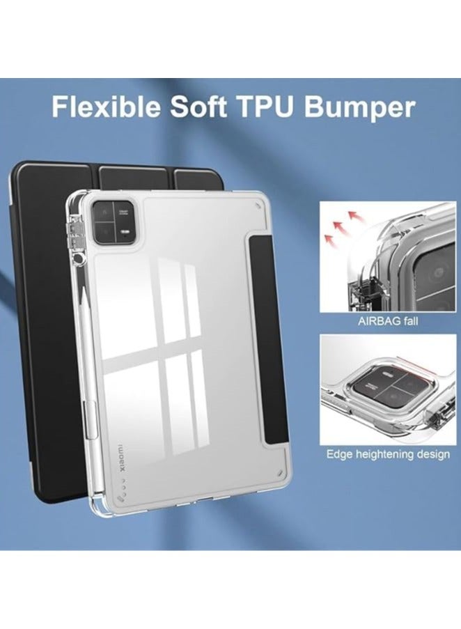 general Compatible with Honor Pad X8a 11 inch 2024 Case, TPU Slim Cover with Pencil Holder, Auto Wake/Sleep Smart Transparent Hard Back Case with Stand Function - Image 3