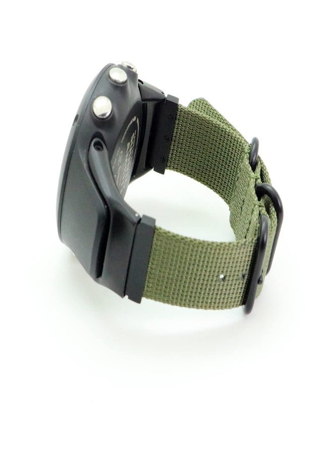 سوار معصم بديل من Demupai لساعات Ambit 3 Sport/3 Run/3 Peak، حزام نايلون بعرض 22 مم لساعات Suunto Ambit 2/2S/2R (أخضر عسكري) - Image 4
