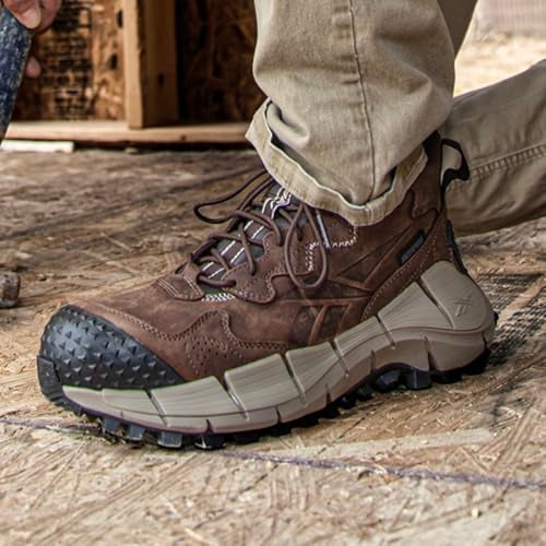 Reebok Work Men's Zig Kinetica Edge II Work Brown Composite Toe Boots - Image 2