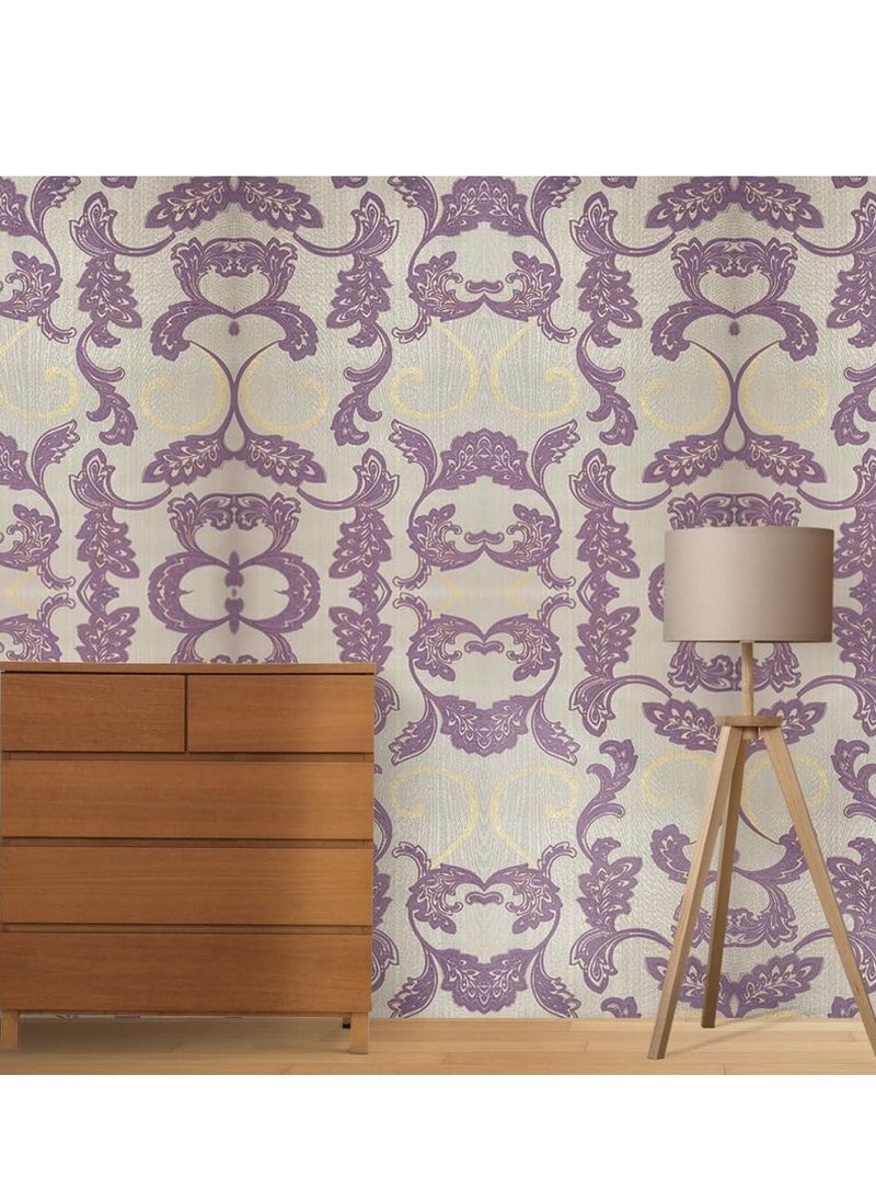 MAF Wallpaper MAF Wallpaper BR200605 Embossed Vintage Design Wallpaper, Non-Woven Wallpaper for living room, bedroom, study, TV background, hotel, office & more - Purple  - Image 1