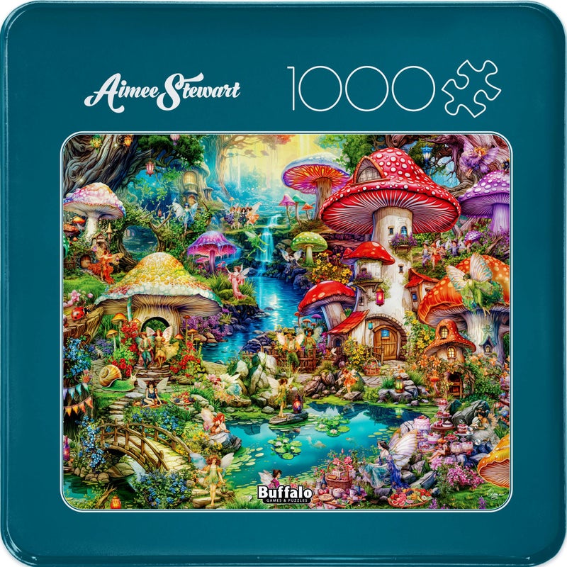 Buffalo Games - Merry Mushroom Village Picnic - Aimee Stewart - 1000 Piece Jigsaw Puzzle in Premium Collectorâ€™s Tin - Fun Challenge for Adults & Families - Image 3