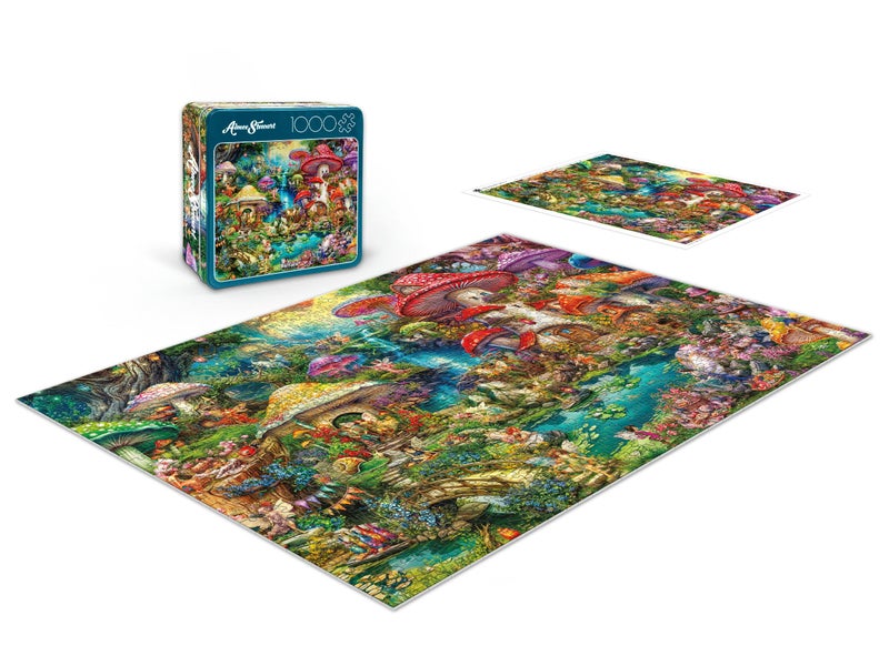 Buffalo Games - Merry Mushroom Village Picnic - Aimee Stewart - 1000 Piece Jigsaw Puzzle in Premium Collectorâ€™s Tin - Fun Challenge for Adults & Families - Image 4