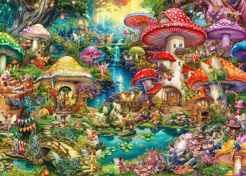 Buffalo Games - Merry Mushroom Village Picnic - Aimee Stewart - 1000 Piece Jigsaw Puzzle in Premium Collectorâ€™s Tin - Fun Challenge for Adults & Families - Image 2