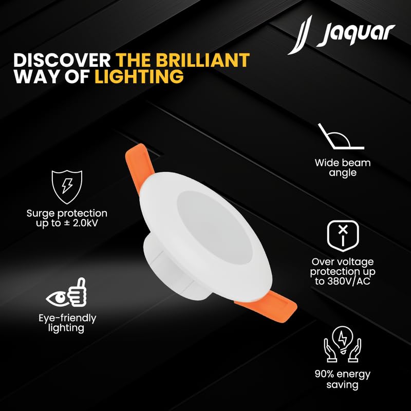 Jaquar 3W Pearl Plus Round Downlight | Junction Box LED Downlight | Mood Light for False Ceiling | 45 Cut Out | Pink 80x45(DXH)(Pack 2) - Image 3